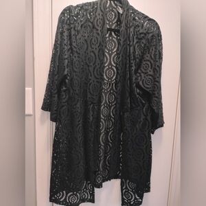 Black Lace Open Cardigan